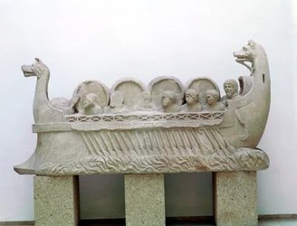 Neumagenからモーゼルでワインを輸送する船のモデル